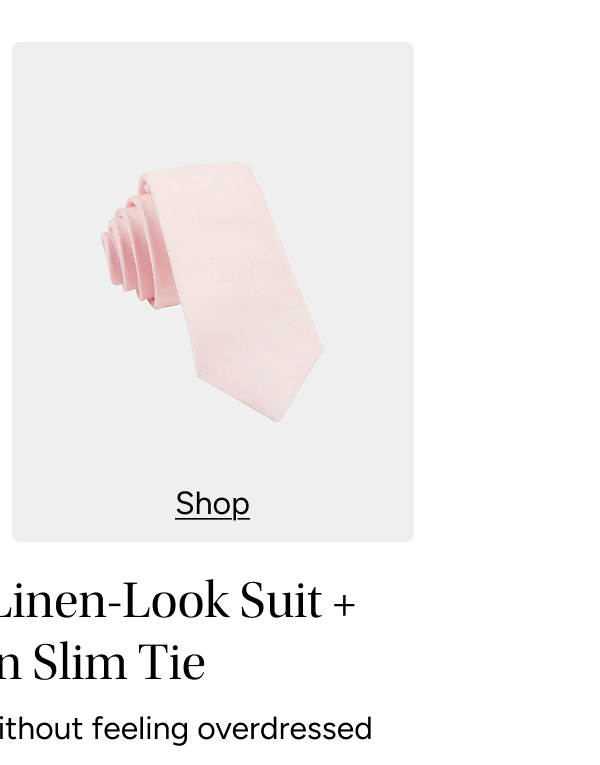 Pink Linen Slim Tie