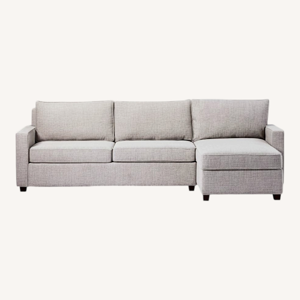 Image of West Elm Dove Grey Henry Sleeper Sofa With Storage
