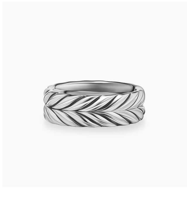 Chevron Band Ring Sterling Silver, 8.5mm
