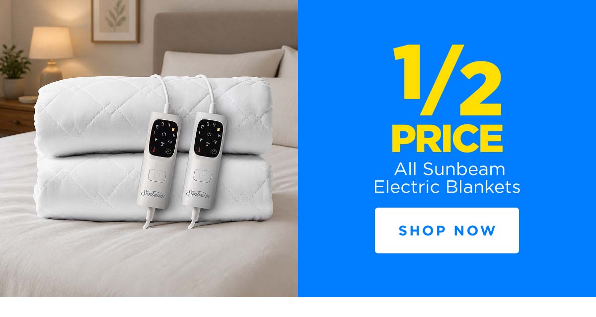 1/2 Price All Sunbeam Electric Blankets