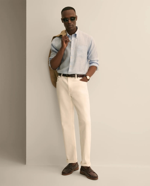 Image of Straight Fit Denim Jeans