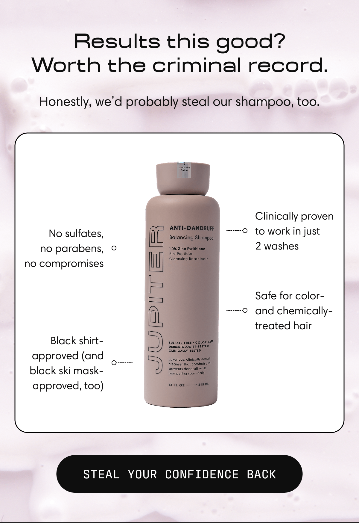 Results this good? Worth the criminal record. Honestly, we'd probably steal our shampoo, too. | Steal Your Confidence Back
