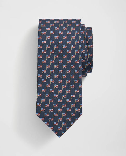 Image of Silk USA Flag Motif Tie - Suit Tie