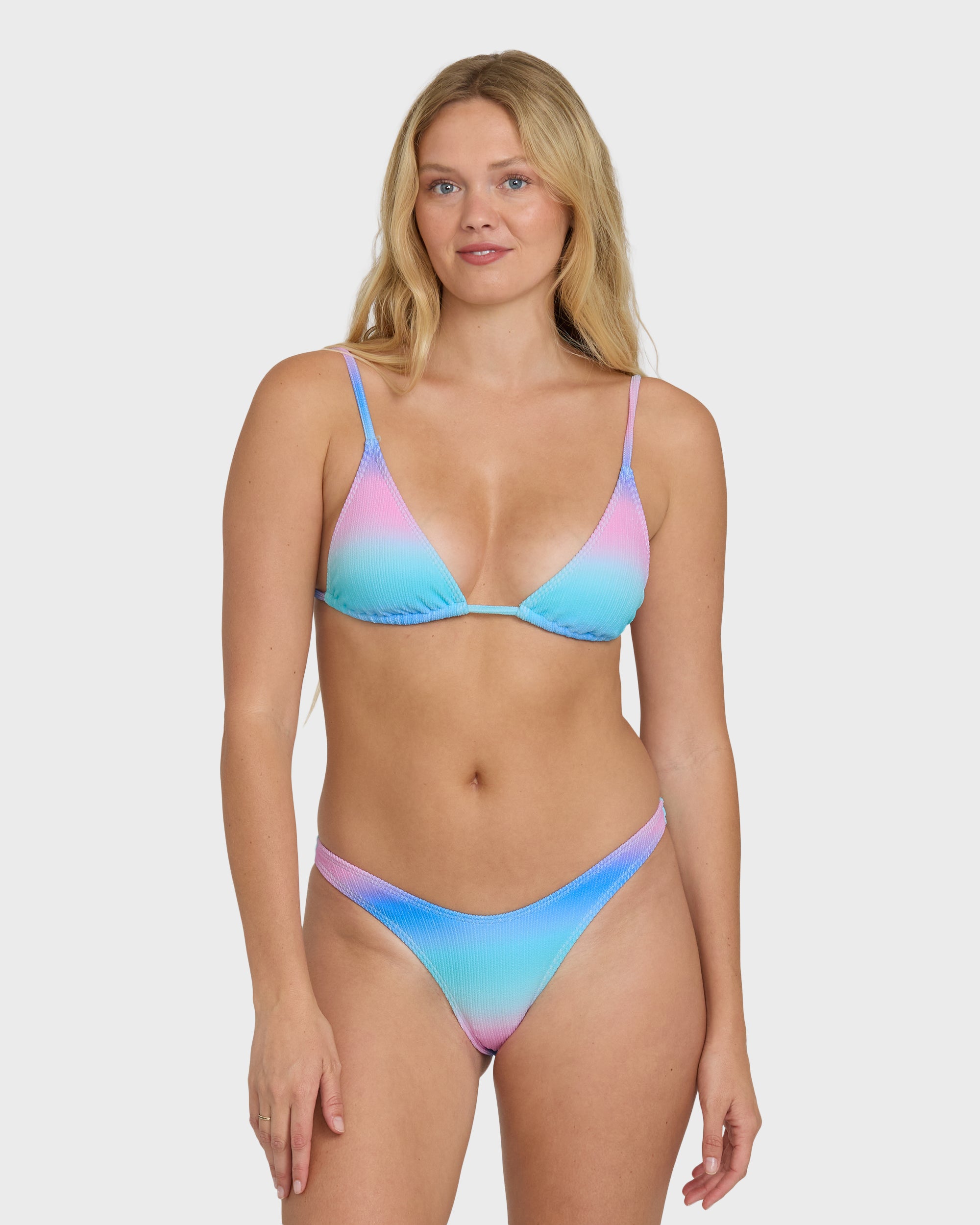 Image of Sun Fade Slide Tall Triangle Bikini Top - Ocean Spray