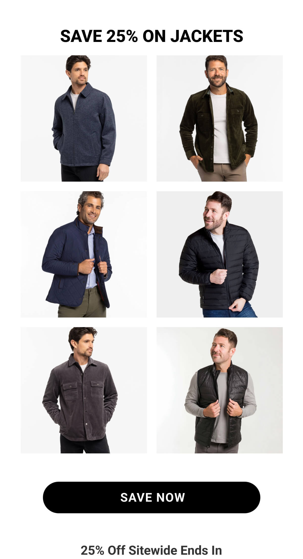 Save 25% on Jackets
