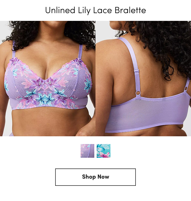 Unlined Lily Lace Bralette | Shop Now >