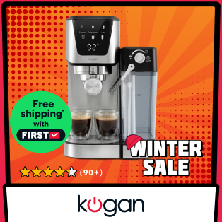 Kogan Dual Thermoblock Espresso Coffee Machine with Milk Frother Product Image