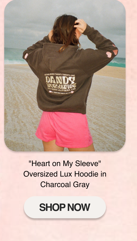 "Heart on My Sleeve" Oversized Lux Hoodie in Charcoal Gray