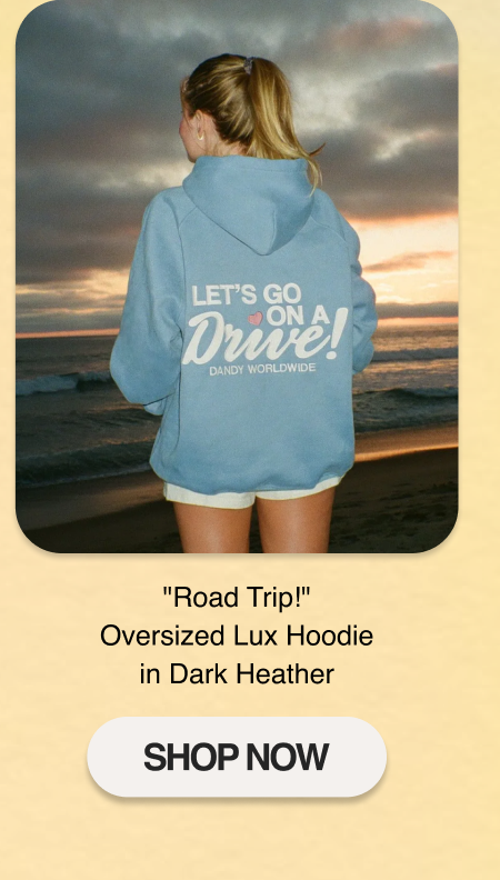 "Let's Go on a Drive" Oversized Lux Hoodie in Blue