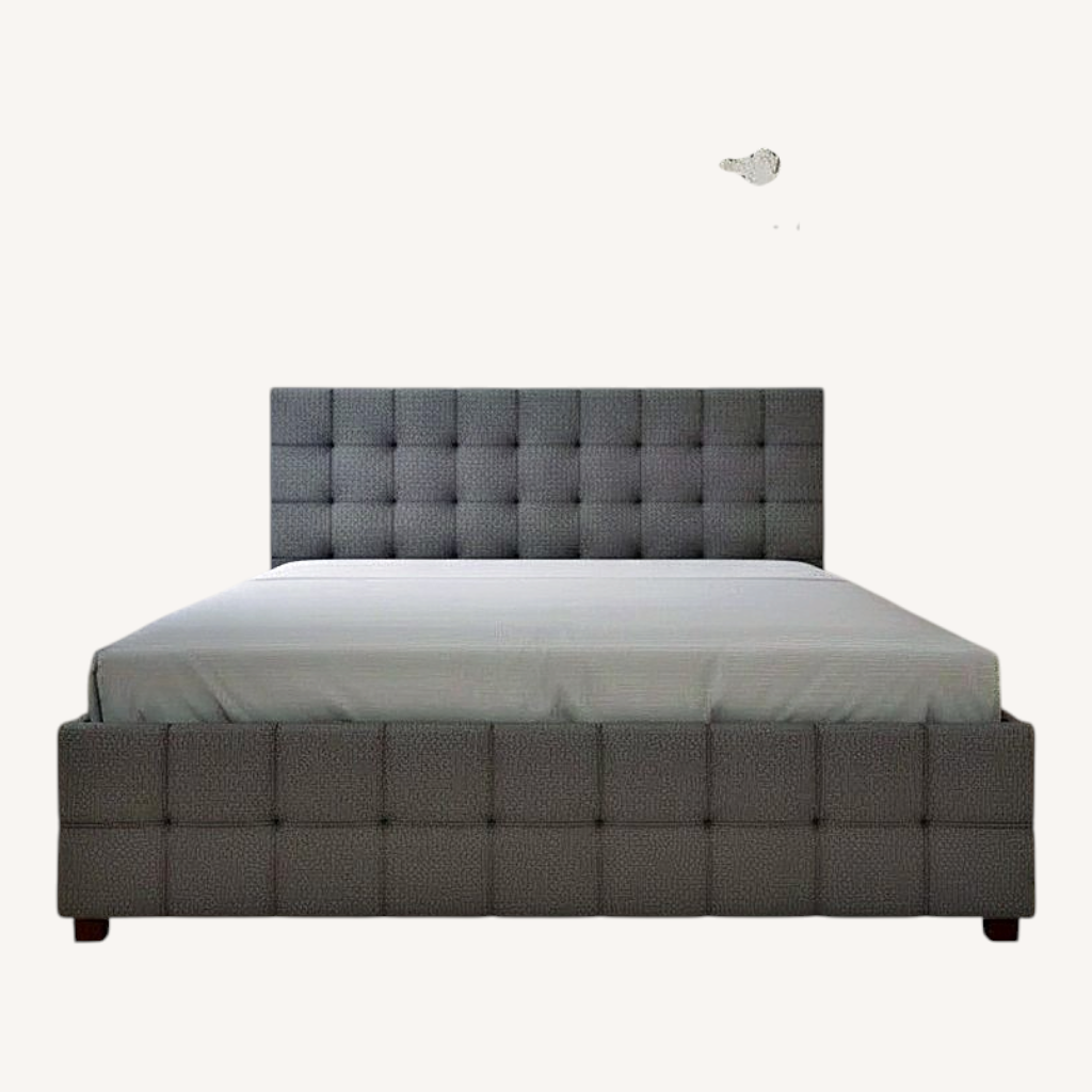 Image of Wayfair Dark Gray Fabric Full Bed With 4 Drawers