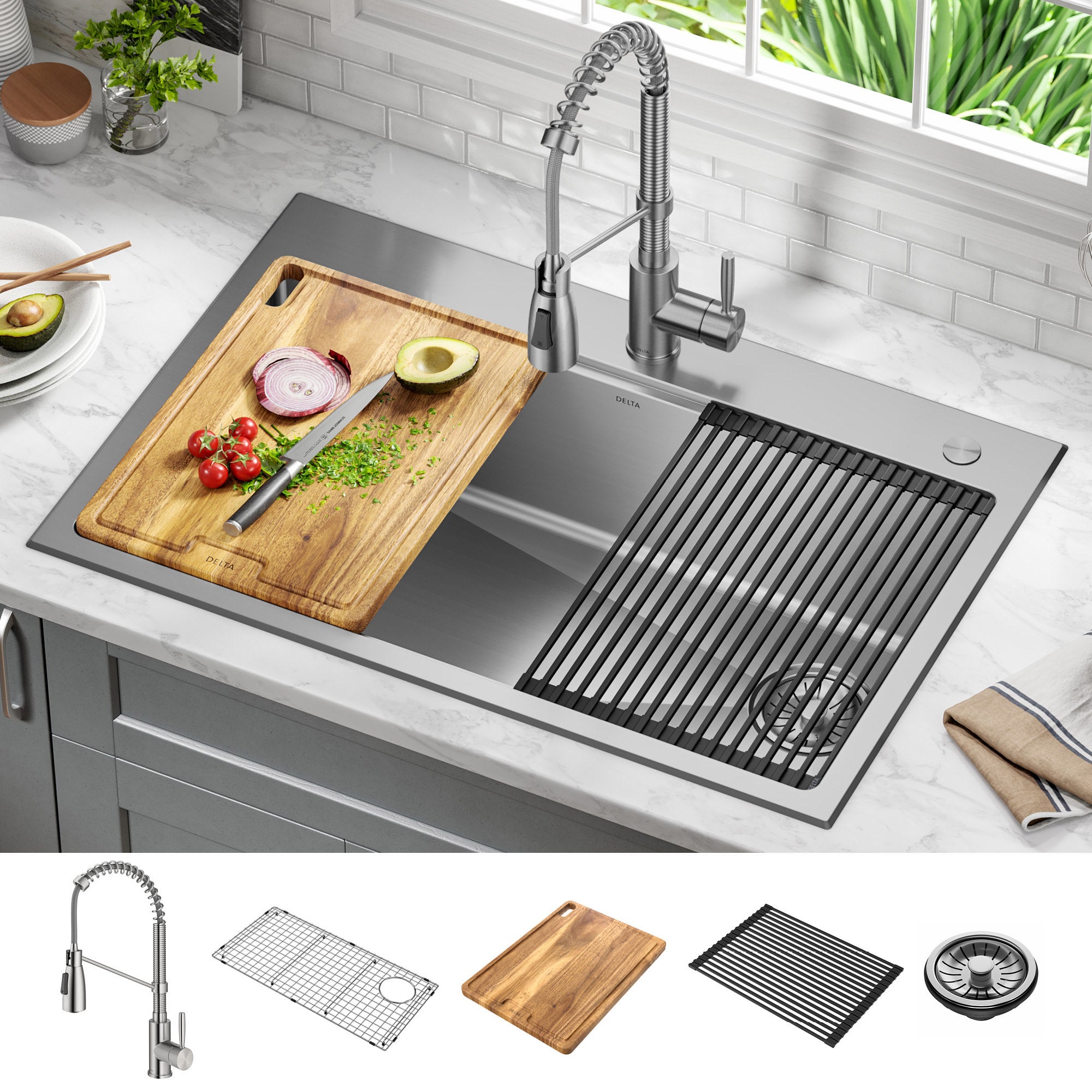 Delta Workstation Sinks and Faucets