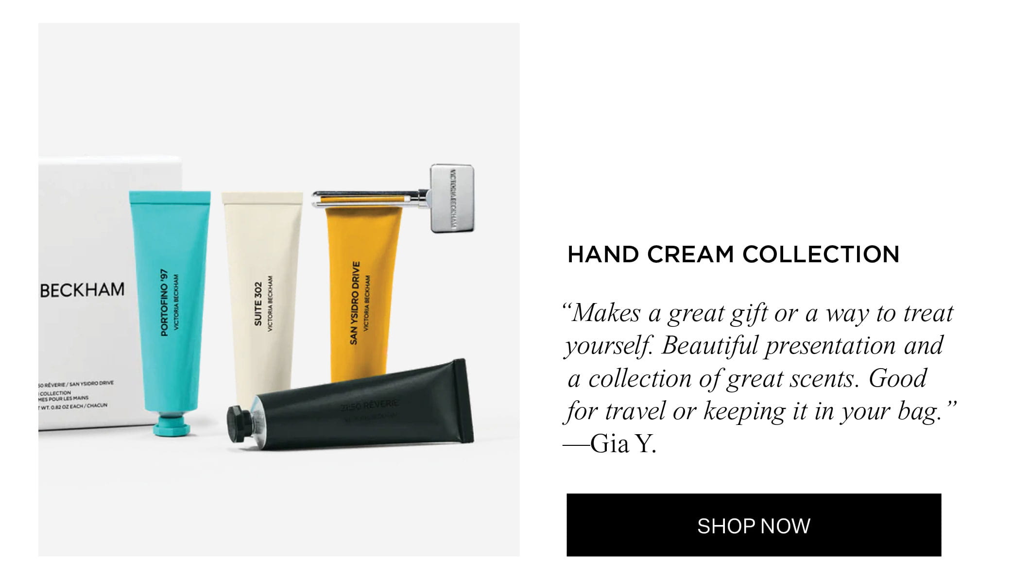 HAND CREAM COLLECTION "Makes a great gift or a way to treat yourself. Beautiful presentation and a collection of great scents. Good for travel or keeping it in your bag. " -Gia Y. | SHOP NOW