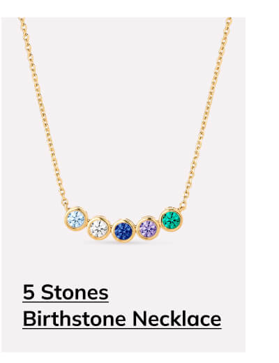 5 stones Birthstone Necklace
