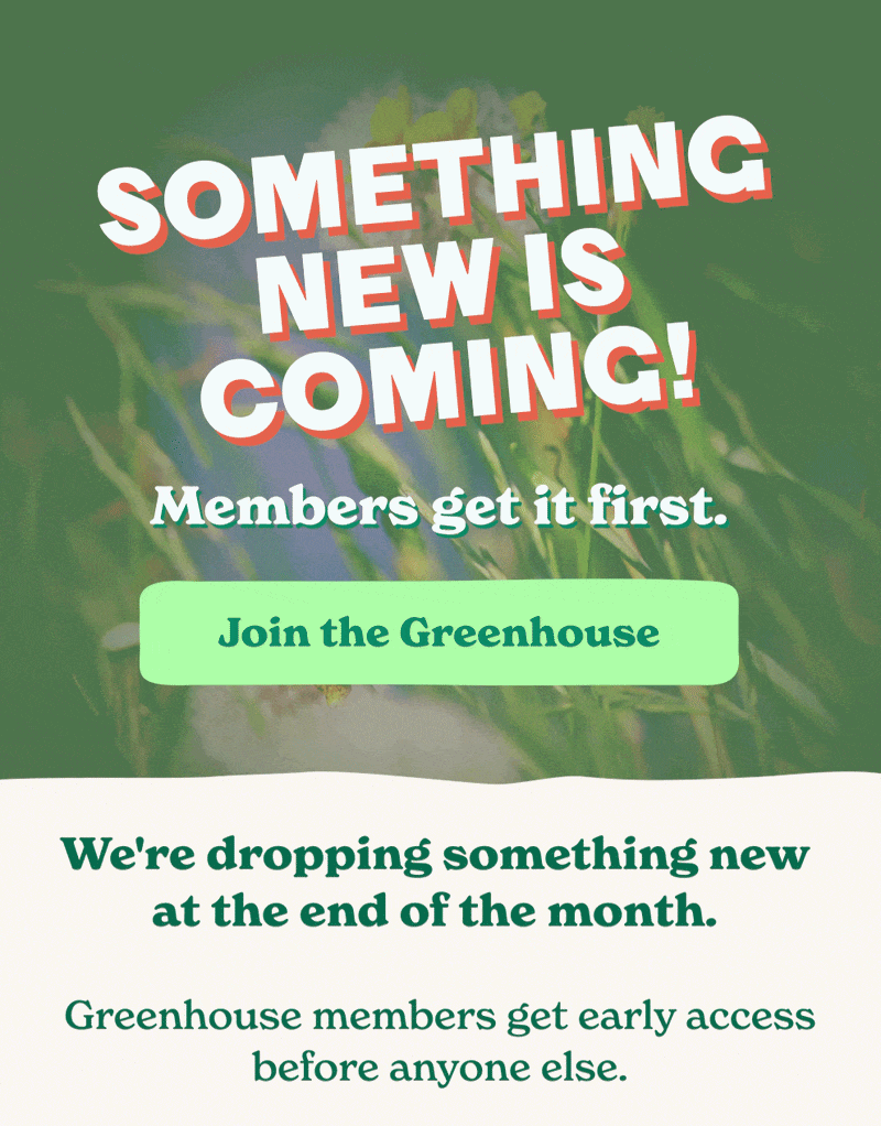 Something new is dropping end of July.  Greenhouse members will get access before the public launch. If you've been thinking about joining, now is the time.