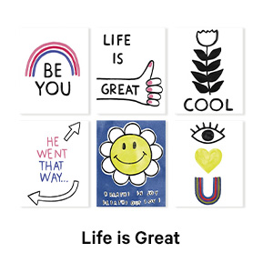 Life Is Great Wall Art Print Set