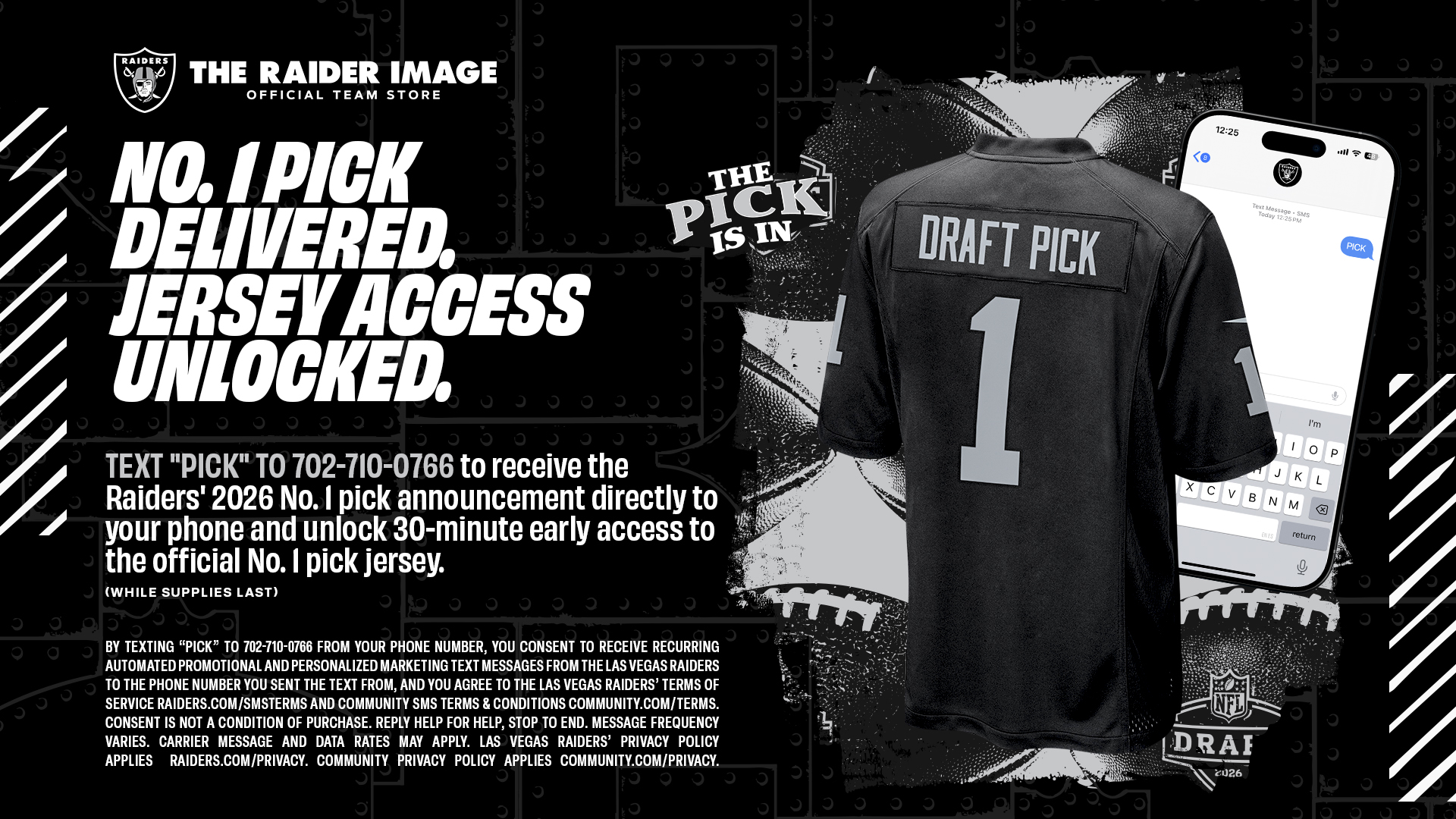 Text The Raiders | Sign Up 