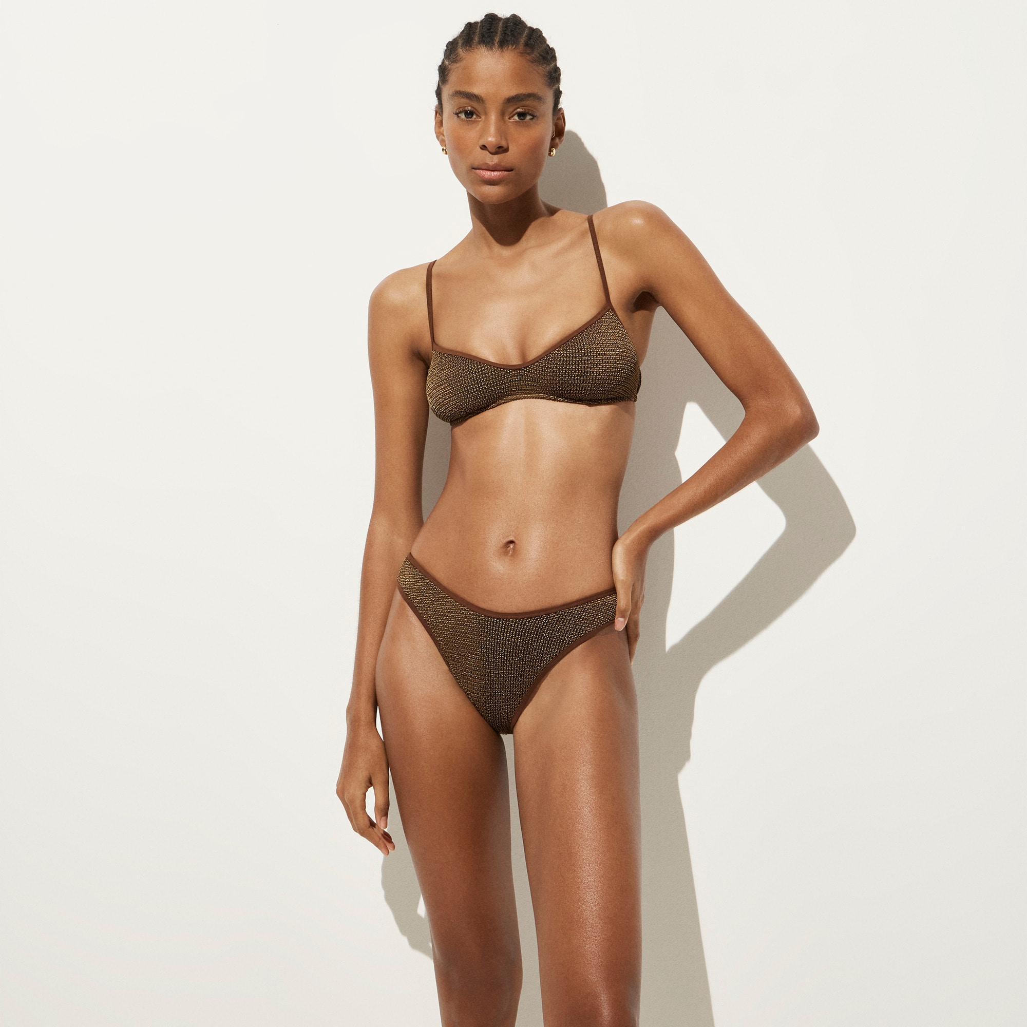 Sunny bikini bottom in metallic scrunchie