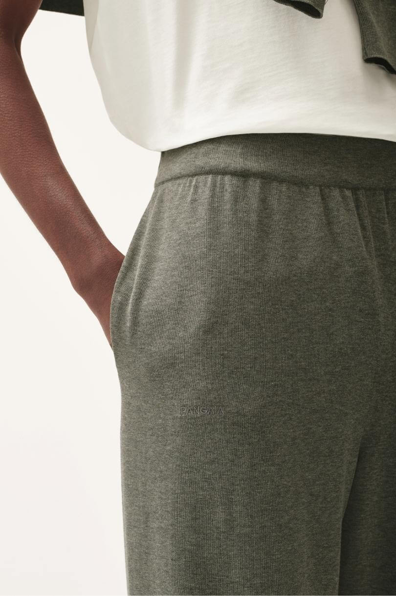 Womens DNA Knitted Straight Leg Track Pants - Grey Marl