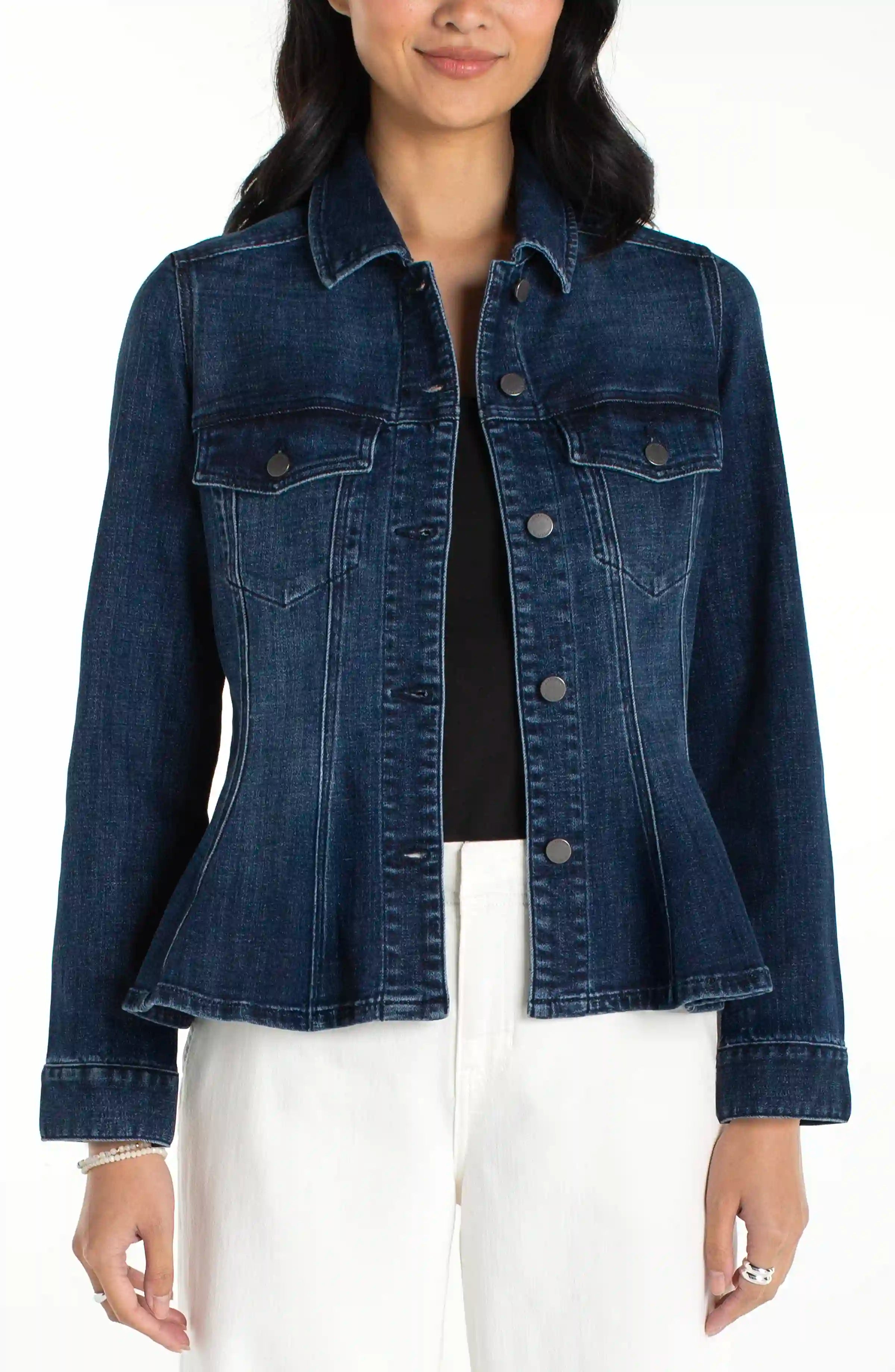 Image of FIT AND FLARE TRUCKER JACKET