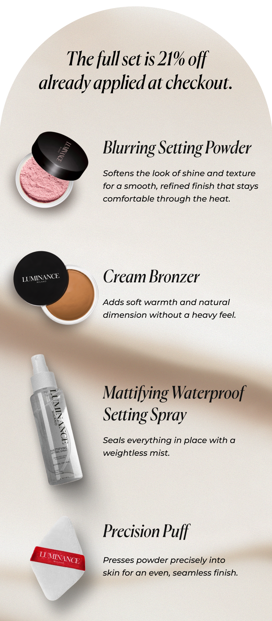 The full set is 21% off already applied at checkout