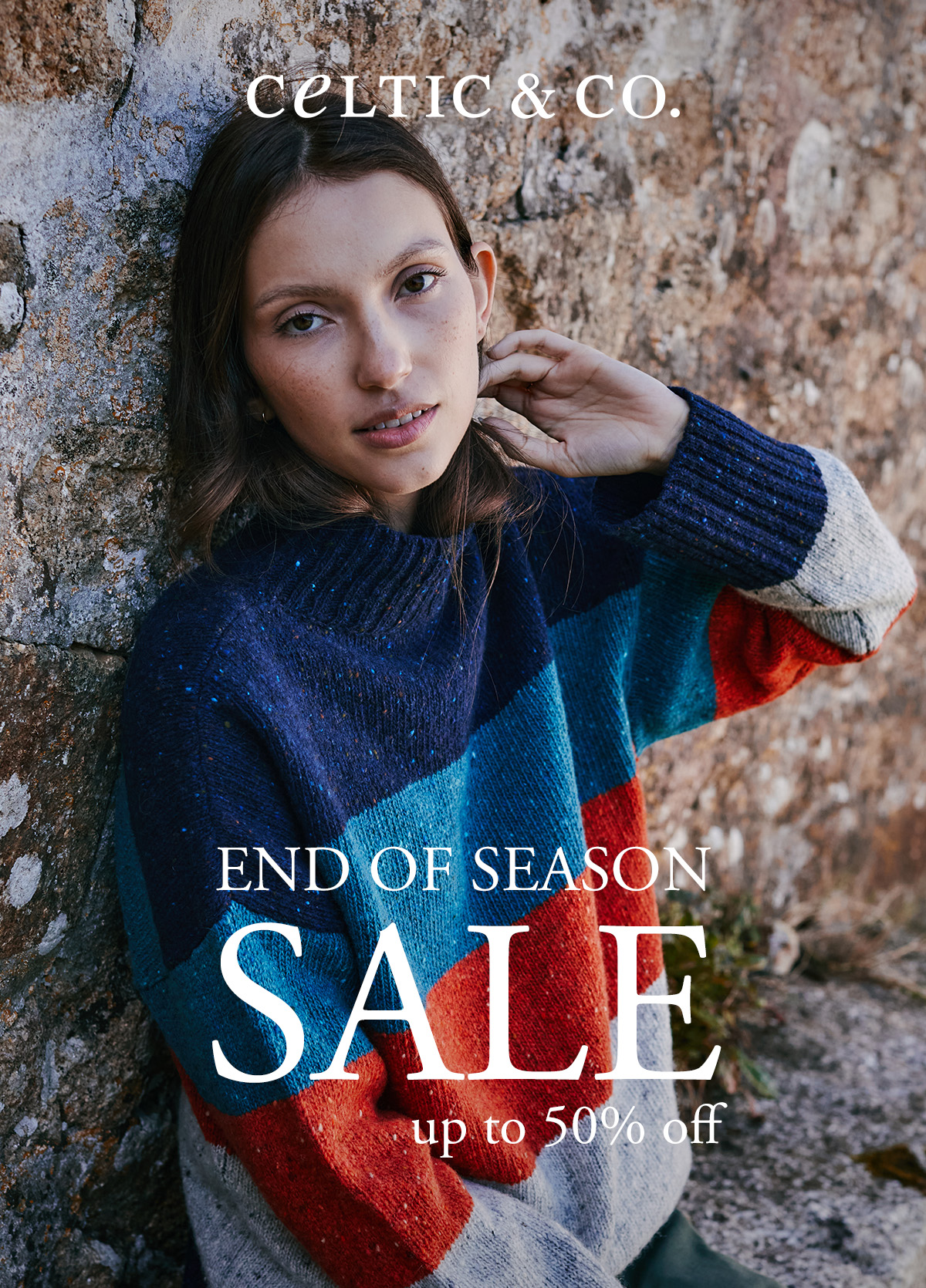 Donegal Colourblock Roll Neck