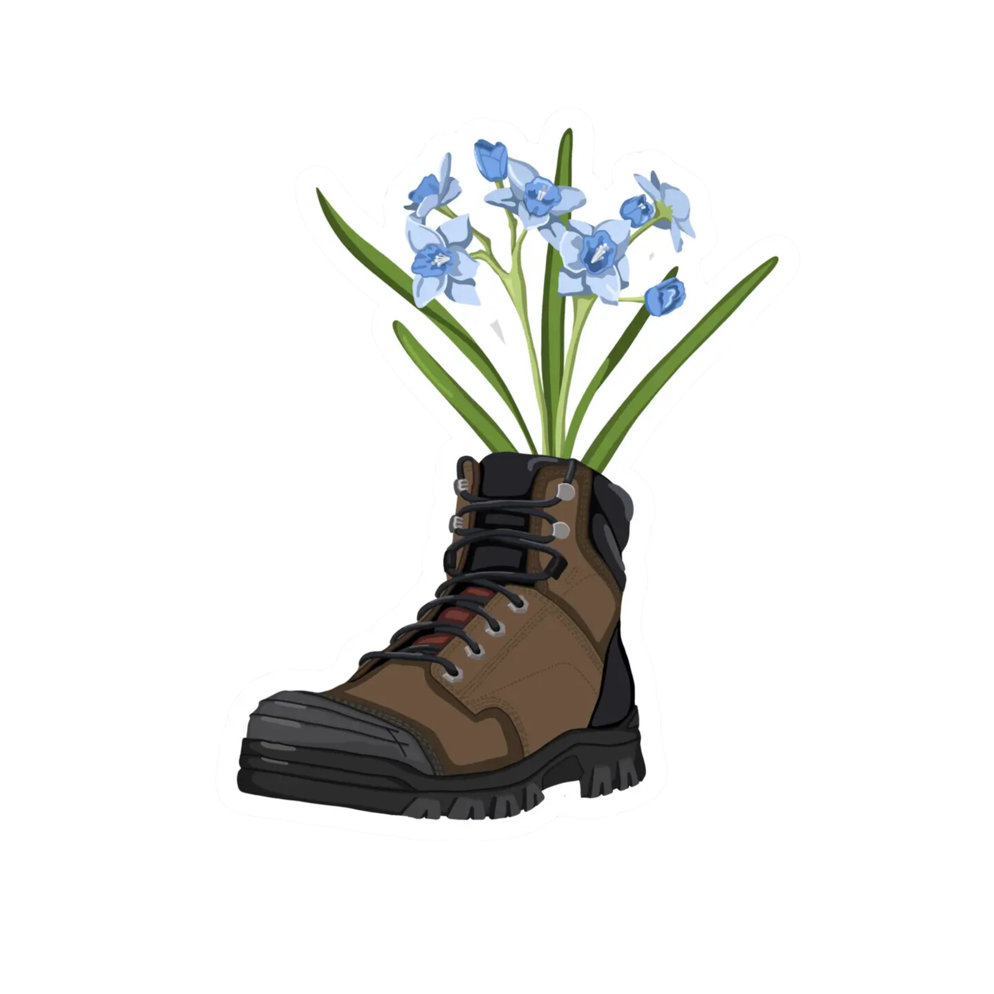Image of Hiking Boot Flower Sticker