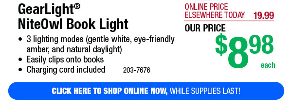 GearLight® NiteOwl Book Light - FREE Shipping To Store!