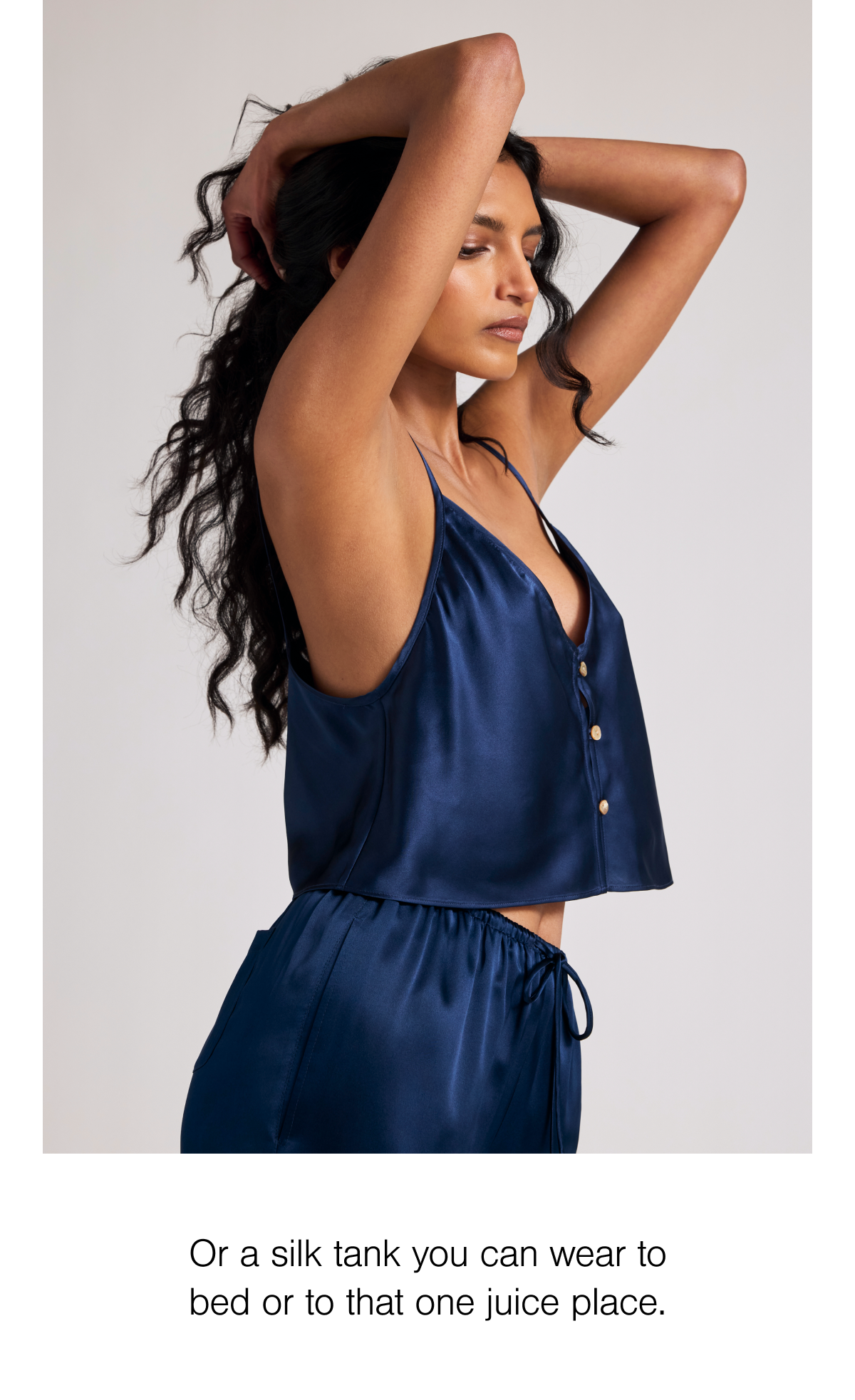 Nothing says gratitude like a silk tank you can wear to bed or to that one juice place. Shop Eclipse Washable Silk.