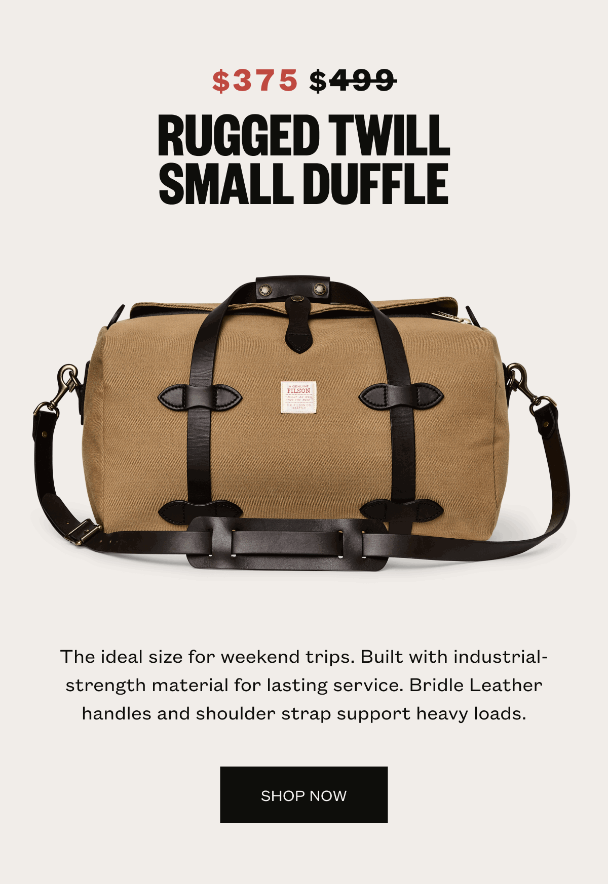Rugged Twill Small Duffle