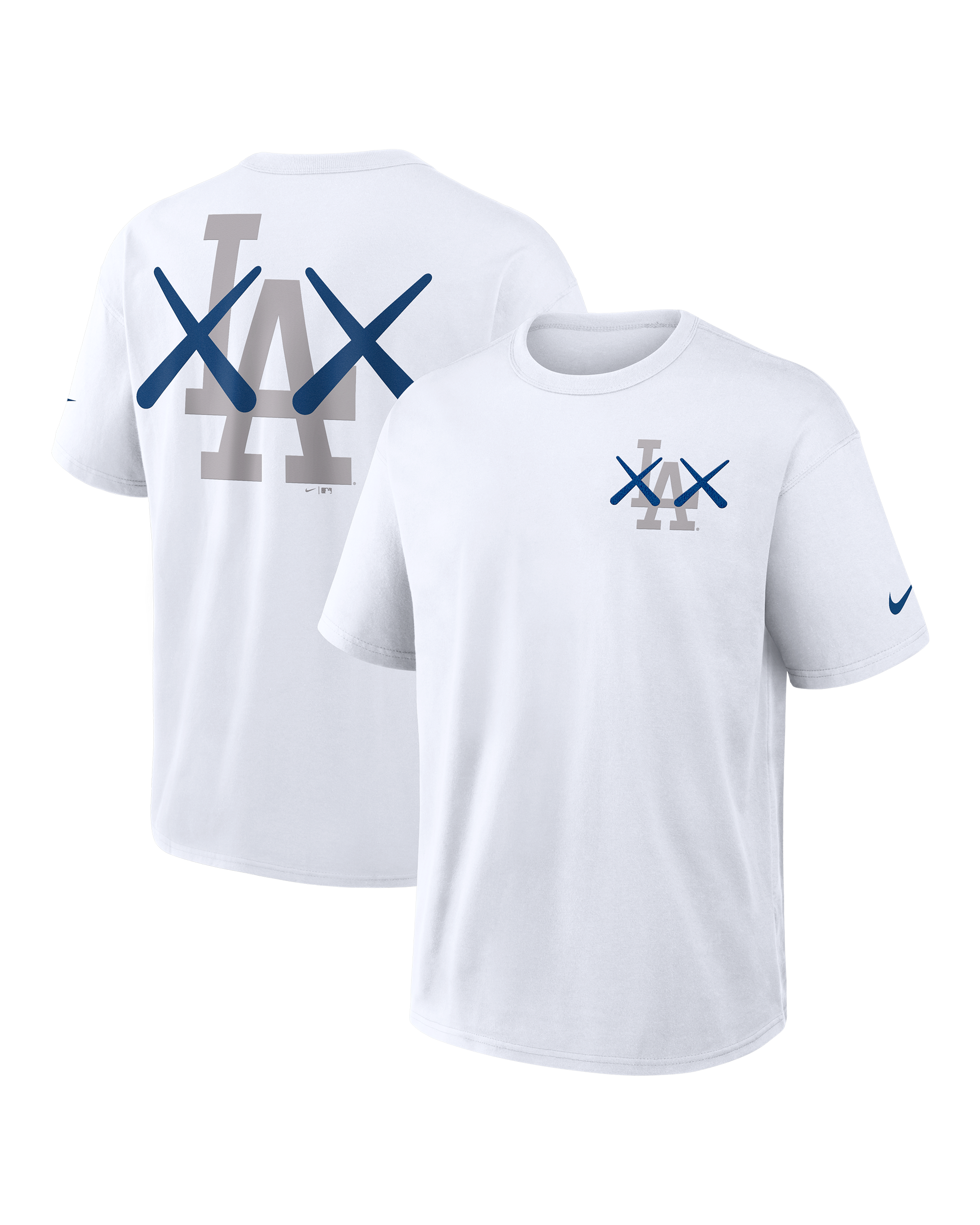 Image of KAWS Men's Nike MLB Fanatics Fest Elevated Max 90 Tee Los Angeles Dodgers - White
