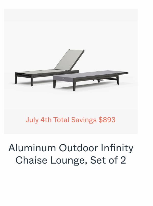 Aluminum Outdoor Core Chaise Lounge, Set of 2