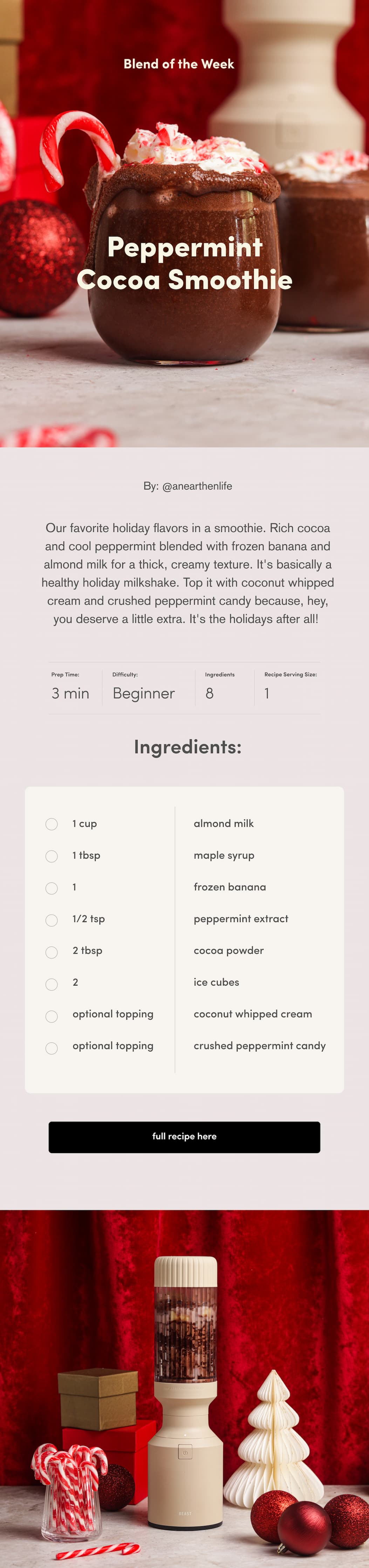 Peppermint Cocoa Smoothie