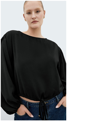 Shop the Elise Long Sleeve Hem Detail Top