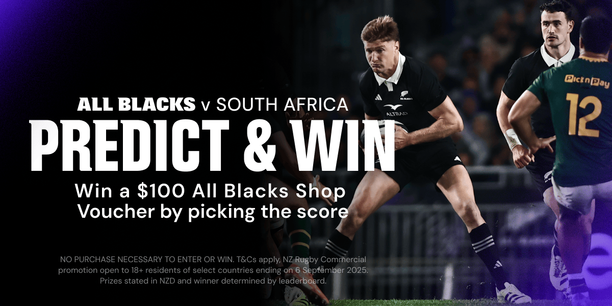Predict & Win - be in to win a $100 All Blacks Shop Voucher