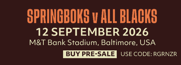 Springboks v All Blacks. 12 Sep M&T Bank Stadium, Baltimore. Buy Pre-sale