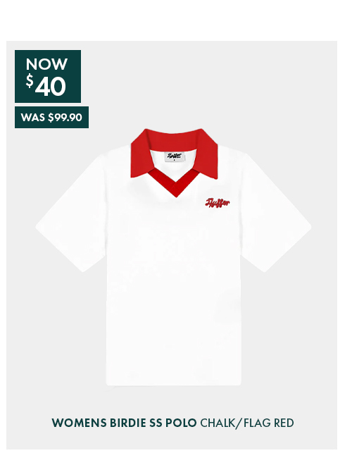 WOMENS BIRDIE SS POLO CHALK/FLAG RED