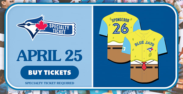 SpongeBob Specialty Ticket on April 25. Buy tickets.