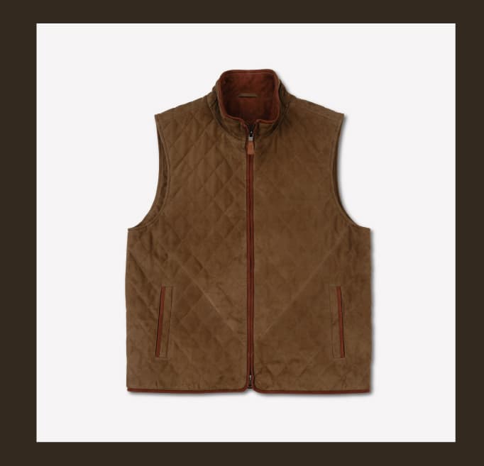 Men's Goat Suede Quilted Ranch Vest