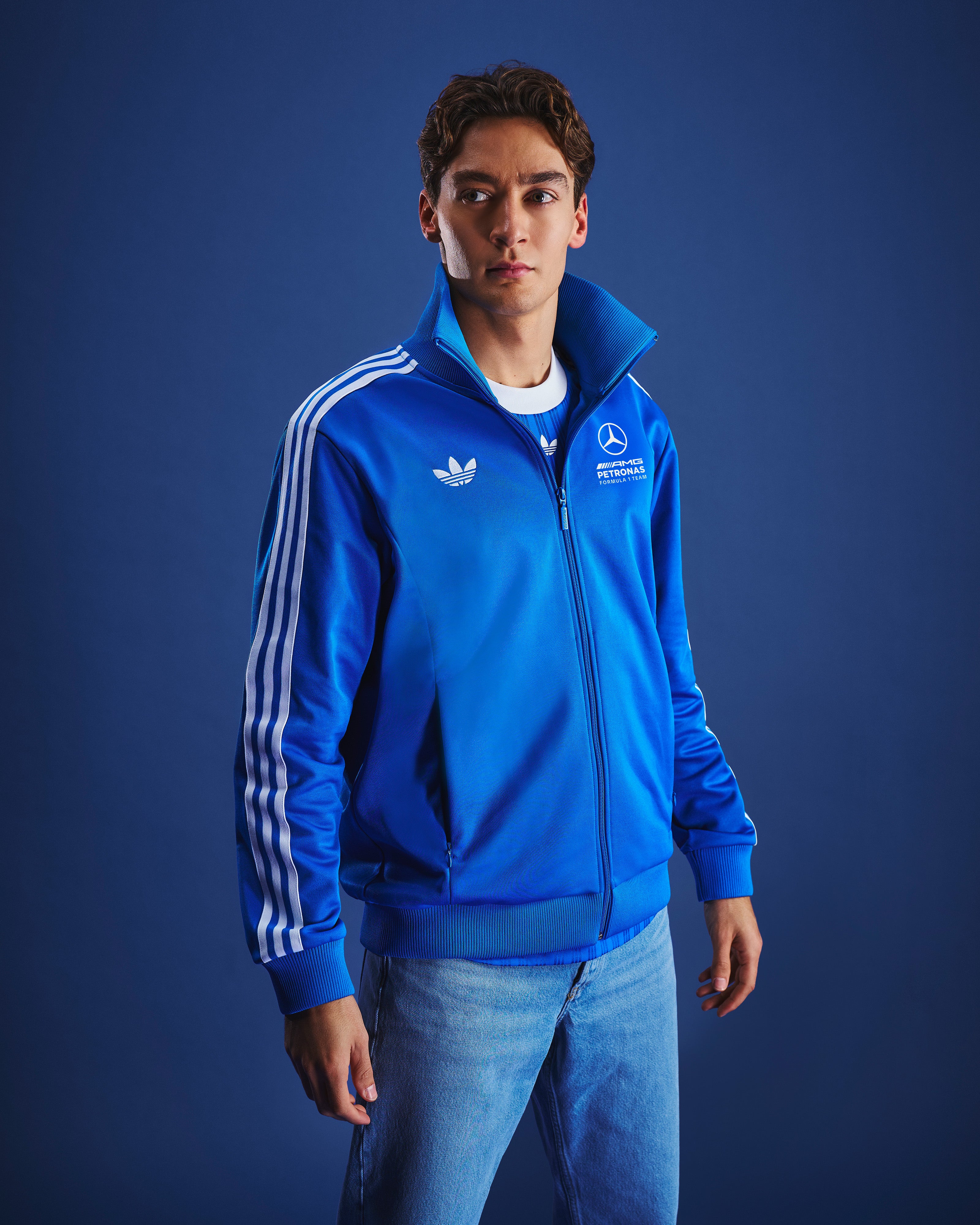 Image of Mens Blue Wonder Track Top Blue