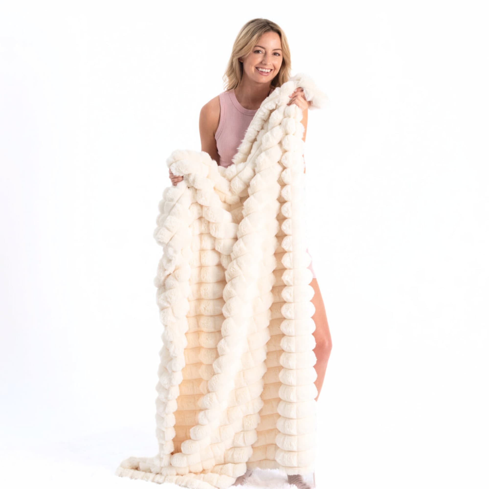 Image of Pyramid Grid Throw Blanket