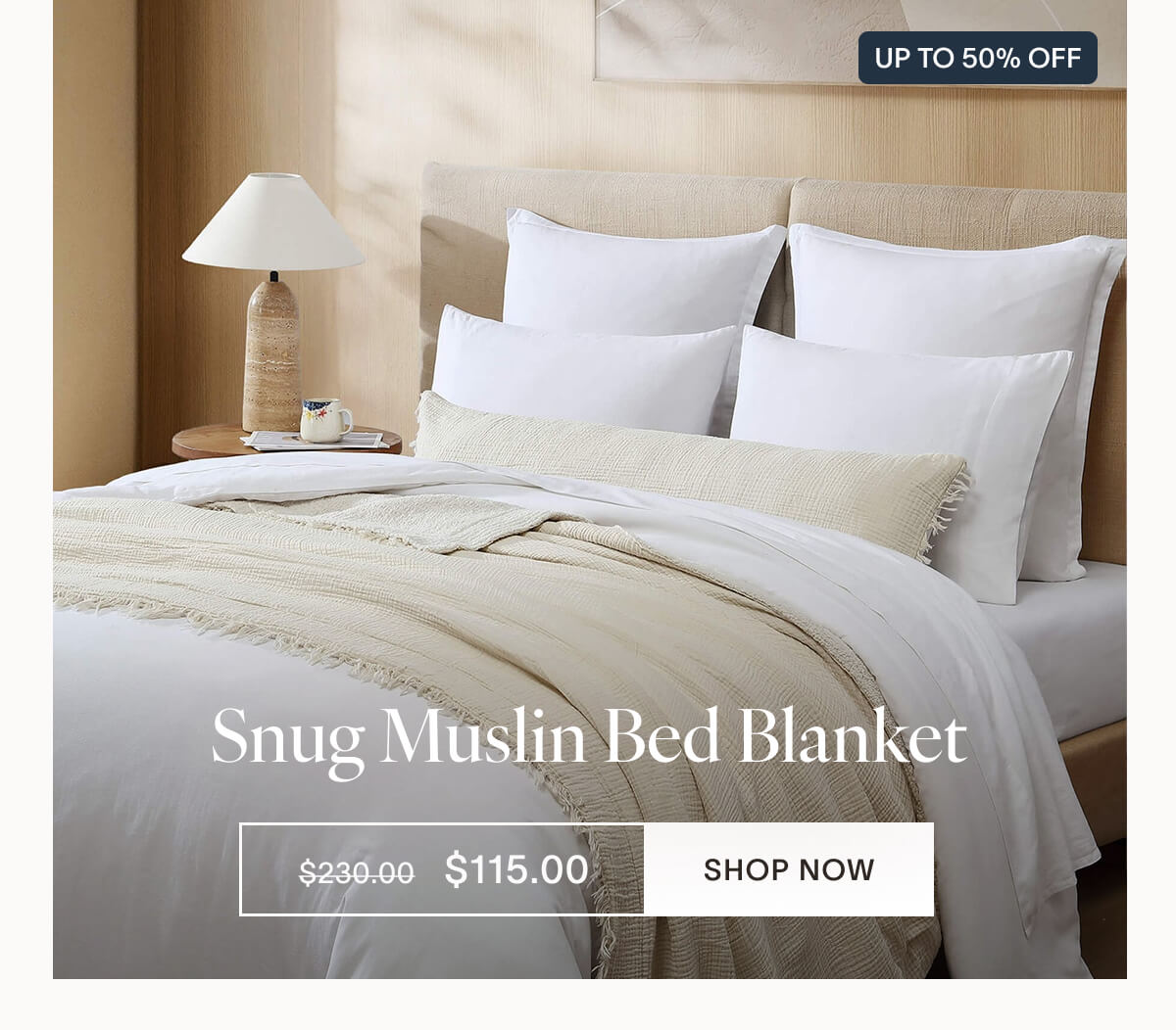 SNUG MUSLIN BED BLANKET. 30% OFF