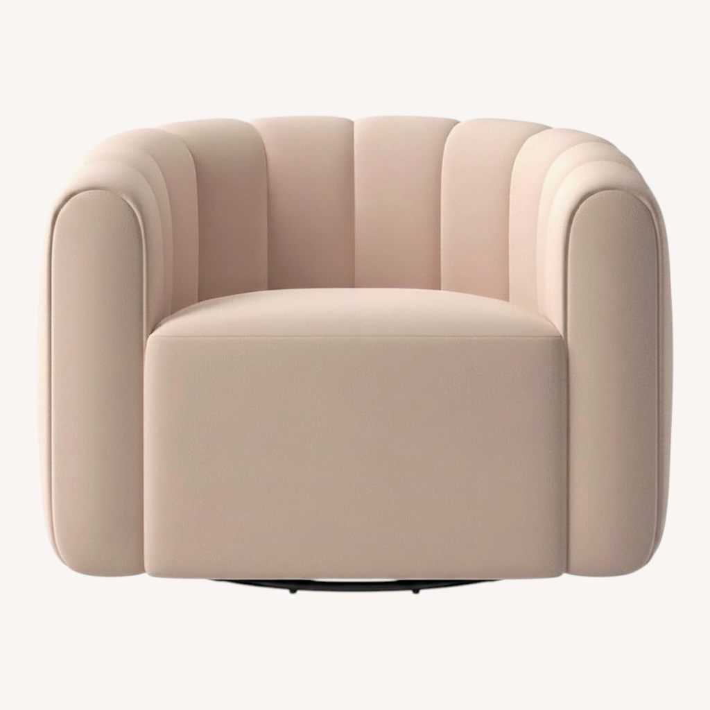 Image of CB2 Pink Velvet Accent Chair
