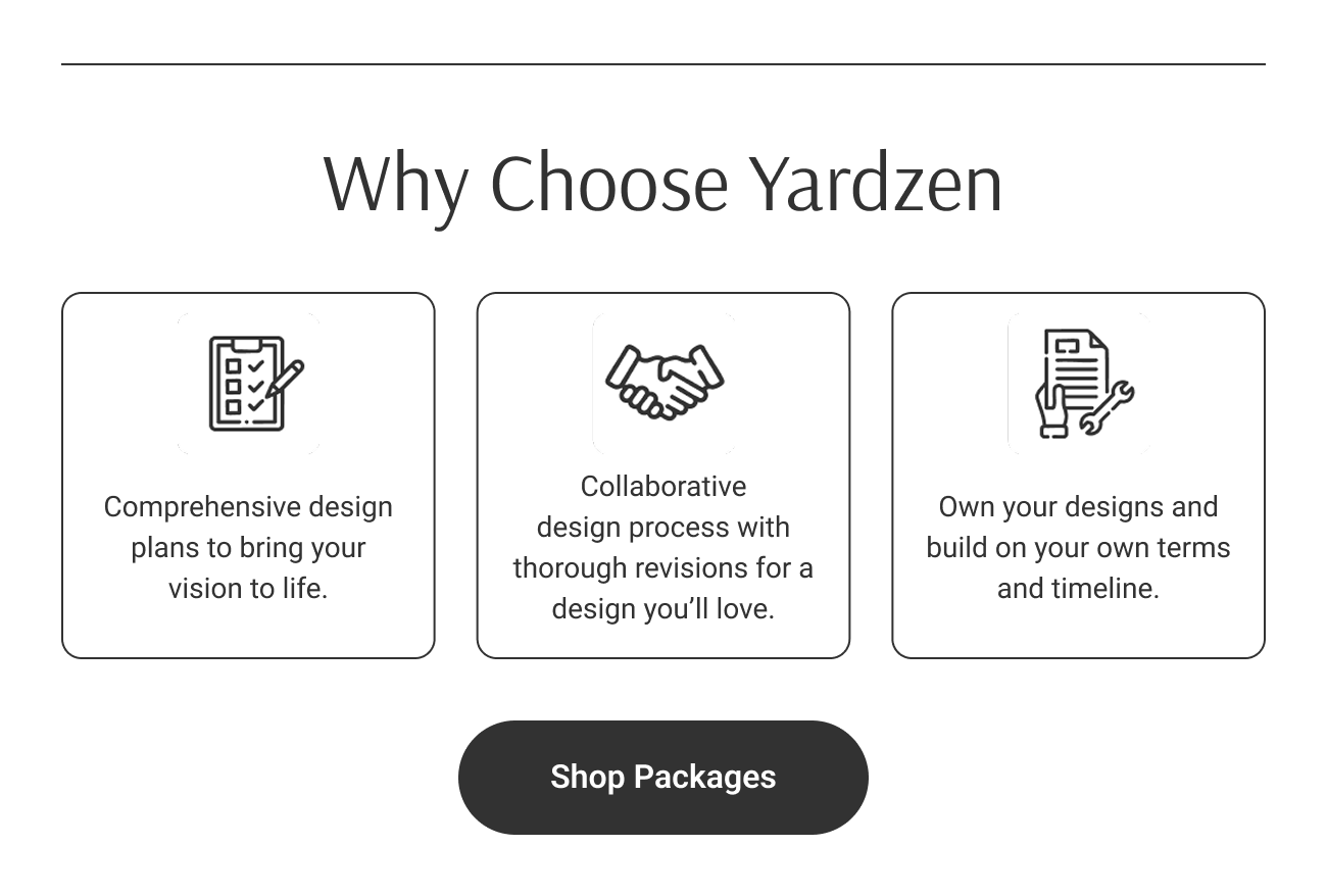 Why Choose Yardzen. Shop Plans