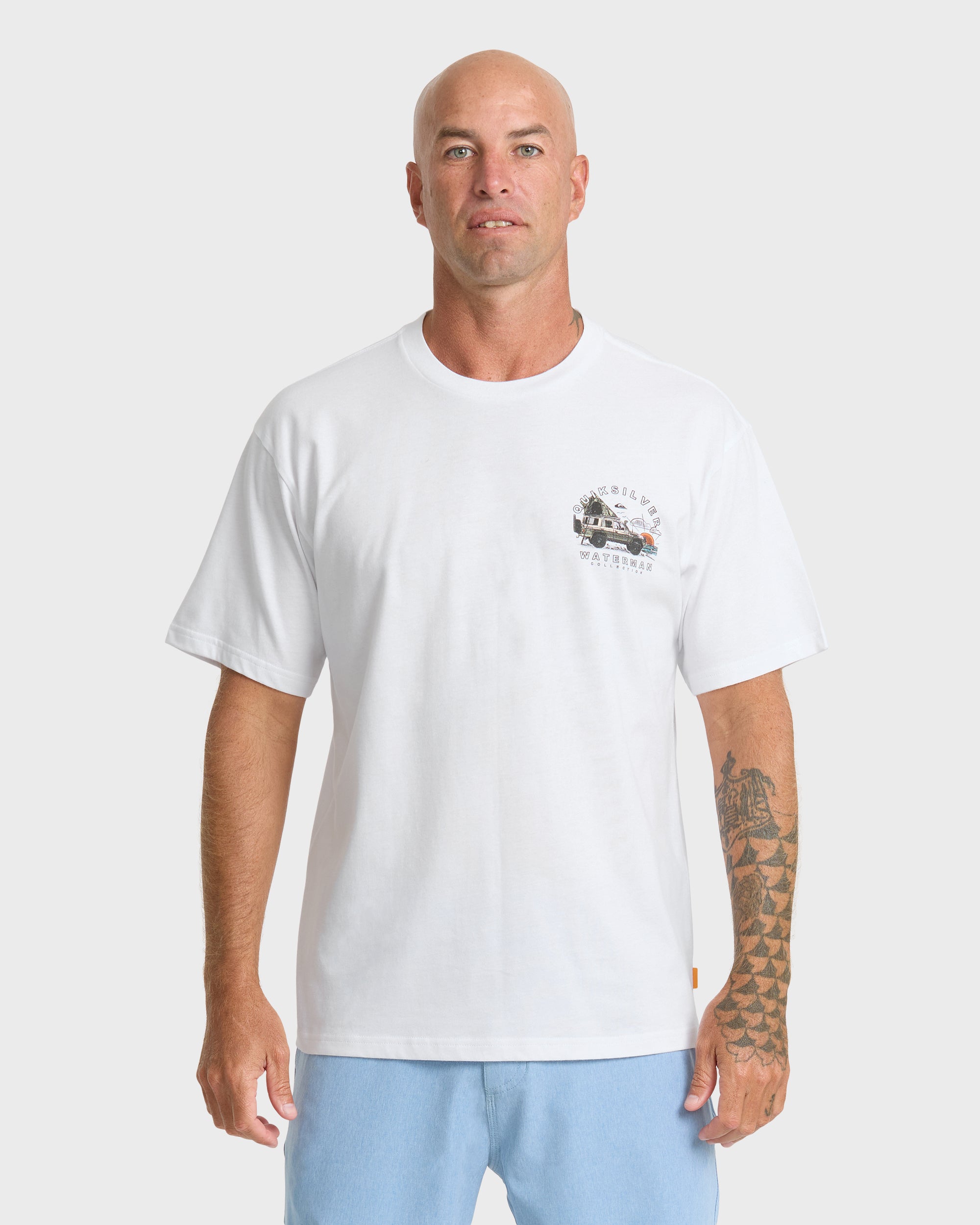 Image of Waterman Traveler Classic Short Sleeve Cotton T-Shirt - White