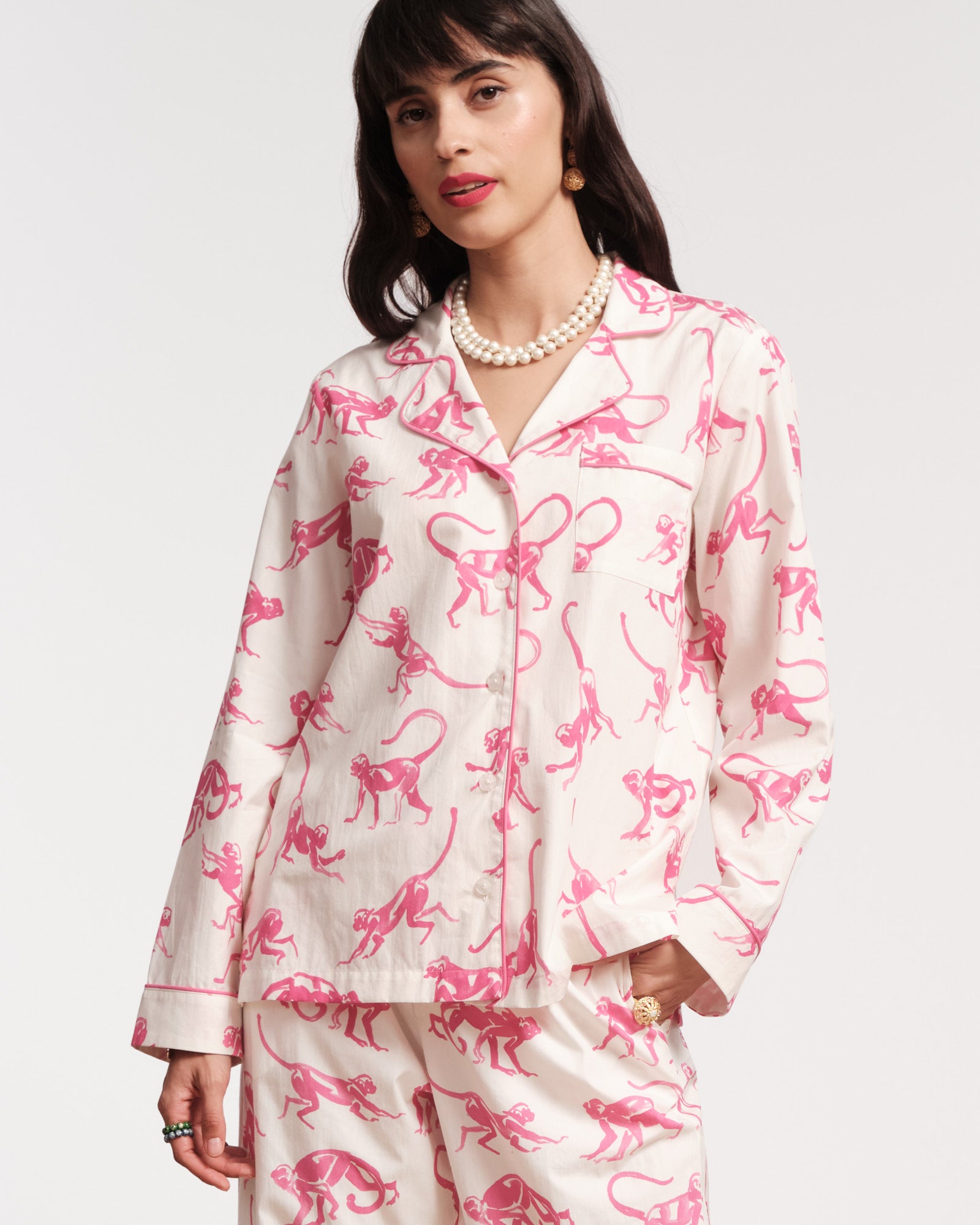 Teddy Pajama Top  Pink 
