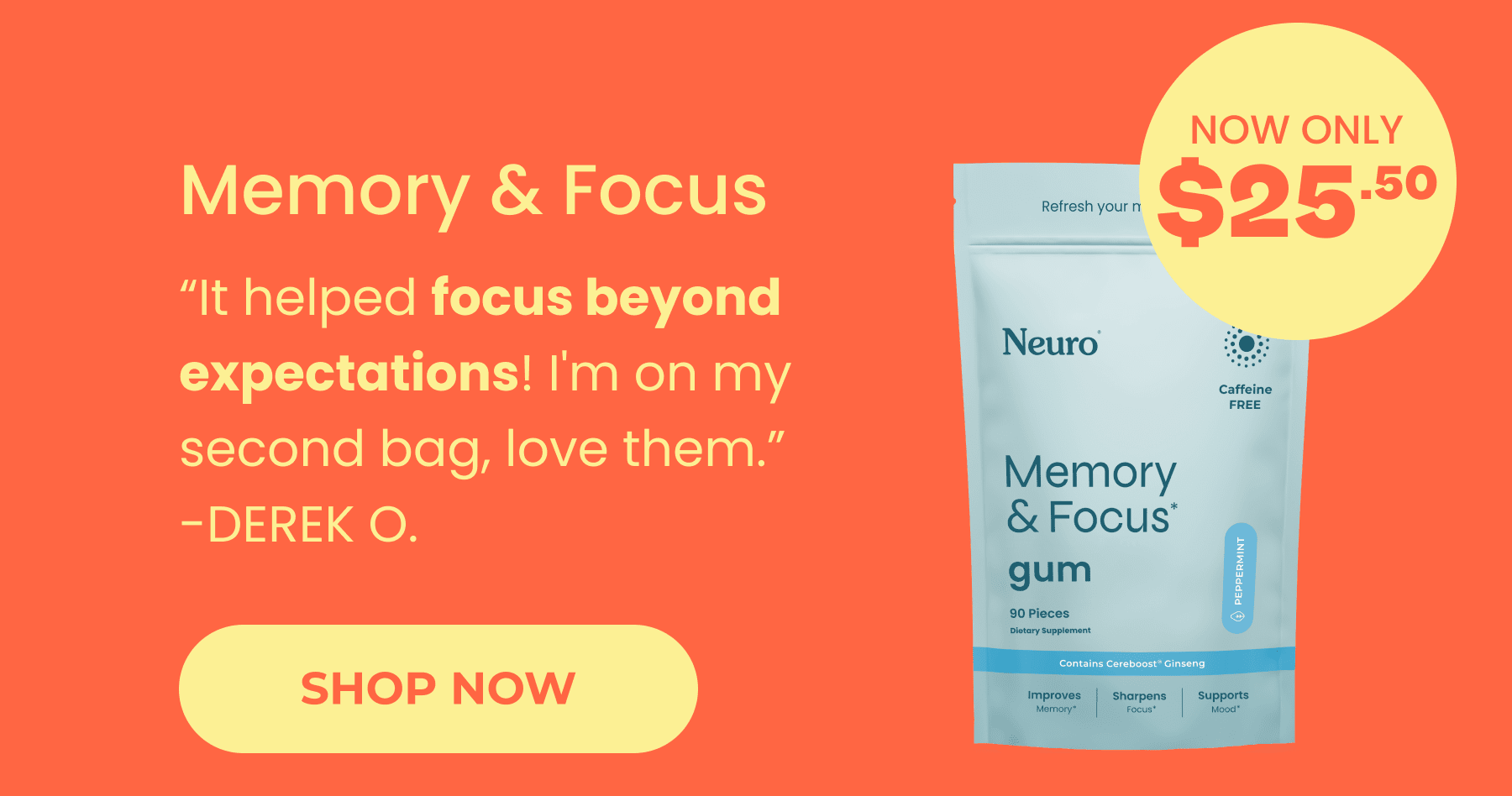 claim 25% off memory & focus