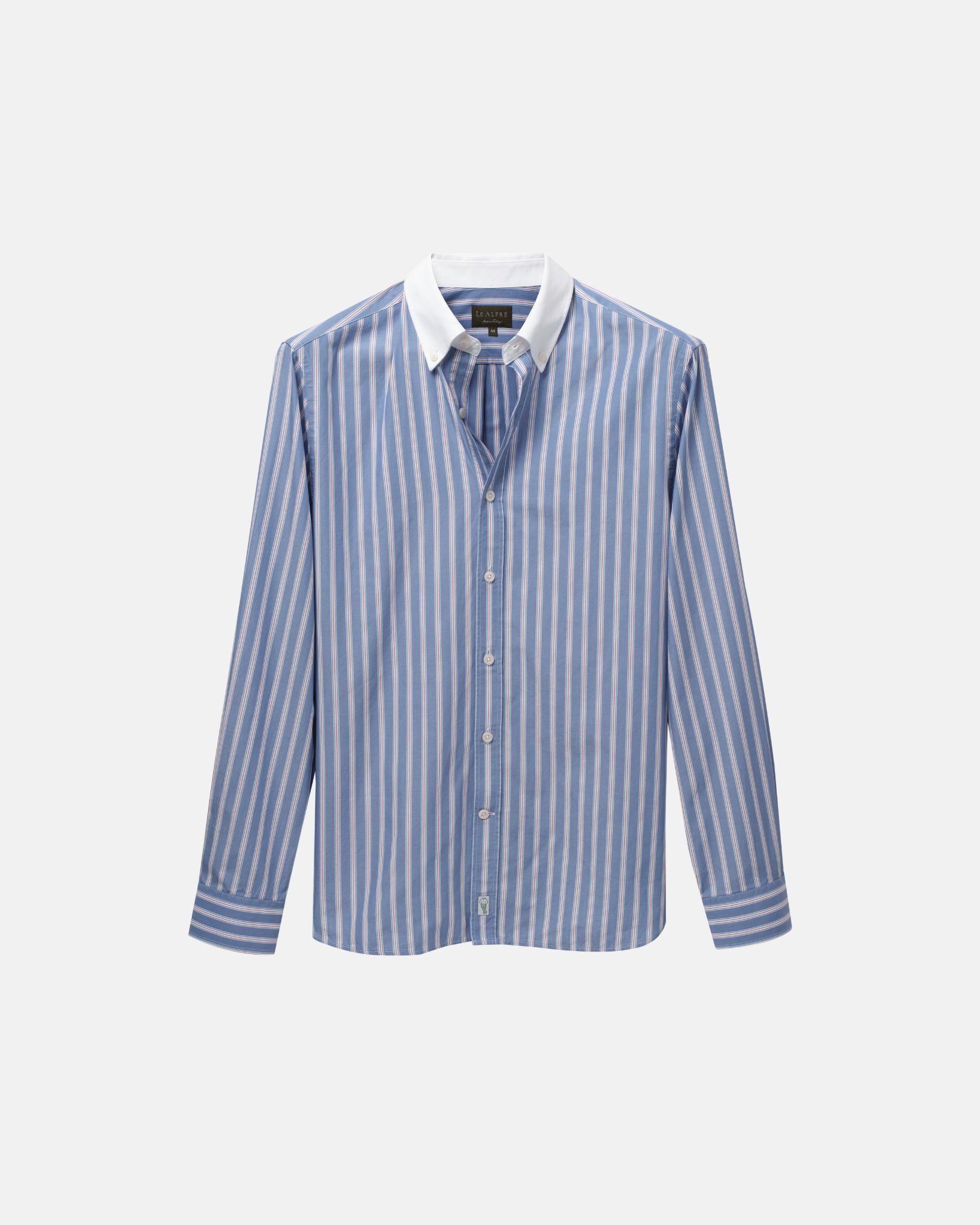 Image of Royal Blue Stripe Contrast Collar Shirt (SS26)