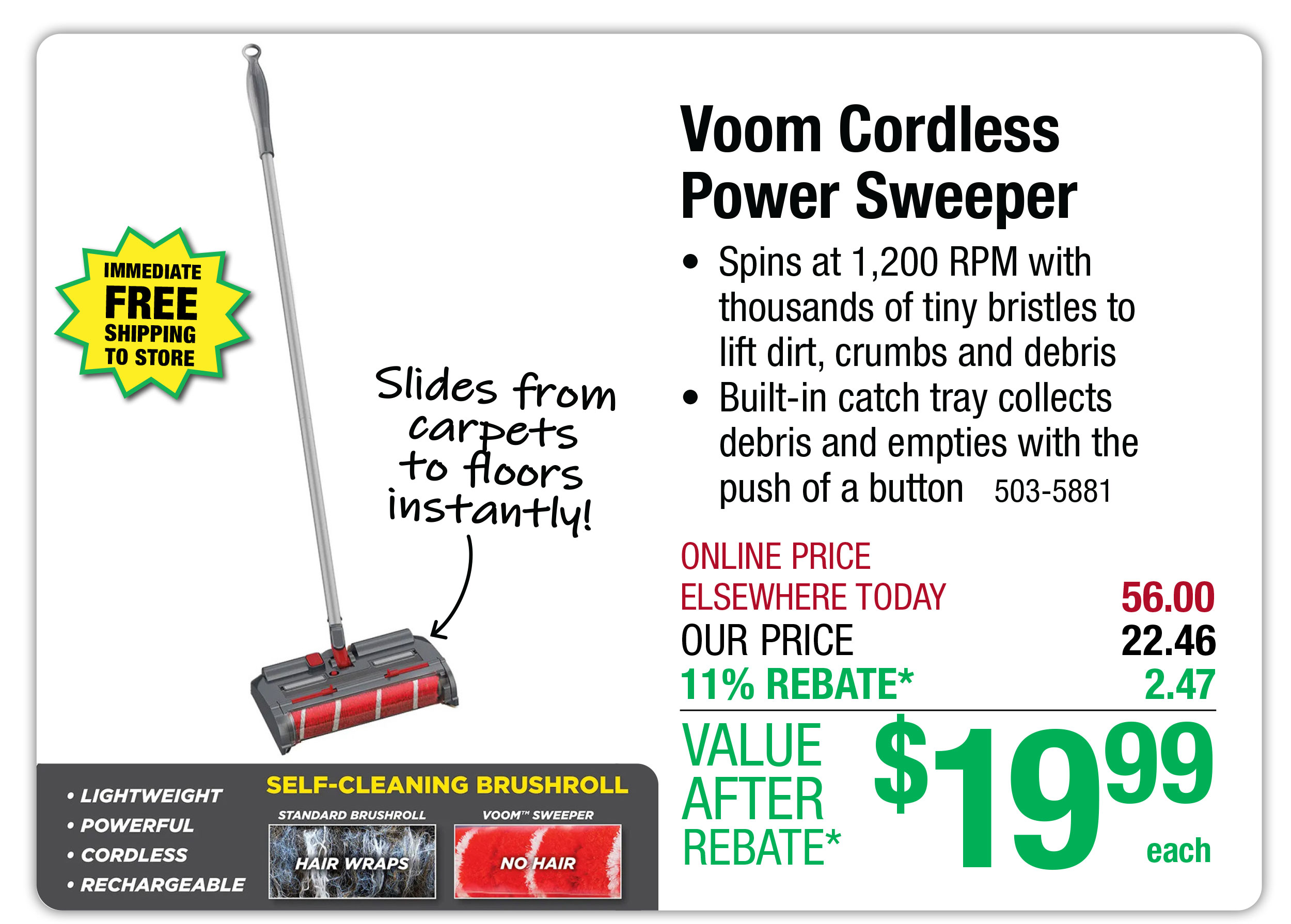 Voom Cordless Power Sweeper - ONLY $19.99 After Rebate*!