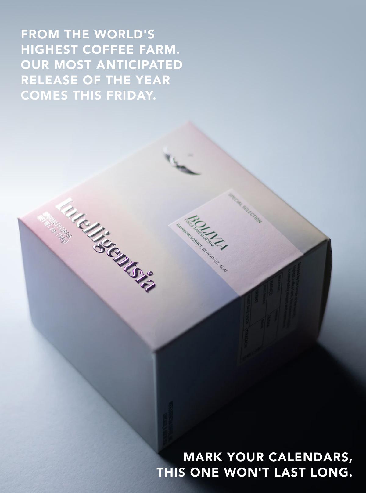 From the world's highest coffee farm. Our most anticipated release of the year comes this Friday. Mark your calendars, this one won't last long. 