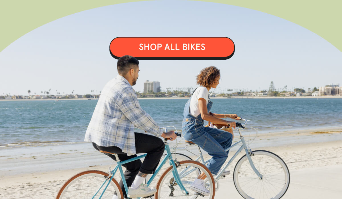 riding on bikes beach shop all bikes button